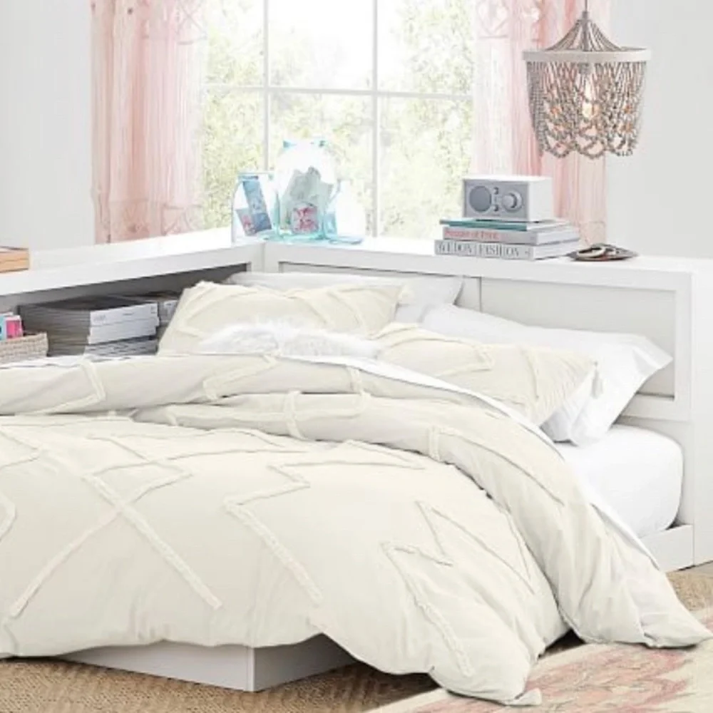 Pottery Barn Ashlyn Tufted Organic Duvet Cover Twin NWT
